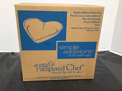 The Pampered Chef Simple Additions Red Heart Dish 2076 New Sealed Box - Image 1 of 4