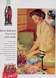 1952 Coca-Cola Six Pack Pretty Lady  Print Ad. - Picture 1 of 2