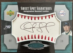 2005 Sweet Spot Signatures Red Stitched Black Ink /350 Aubrey Huff #SS-AH Auto - Imagen 1 de 3