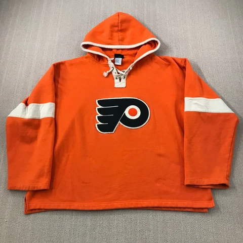 Philadelphia Flyers Sweater Hoodie Mens Extra Large Orange Old Time Hockey NHL Cover