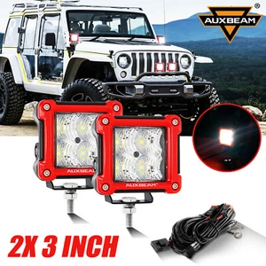 AUXBEAM 2X 3"" pulgadas 40W LED Luz de Trabajo Punto Cubo de Inundación Vainas Barra Antiniebla Conducción - Imagen 1 de 12