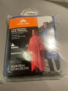 Ozark Trail Rain Lightweight Poncho 100% Waterproof One Size Fits Most 50 X 80 - Picture 1 of 3