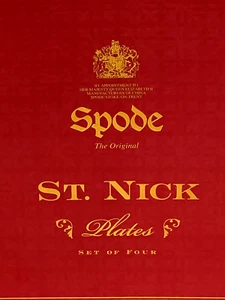 Spode St Nick Rocking Horse Salad/Dessert Plates Set  4 PINK NIB WILLIAMS SONOMA - Picture 1 of 6