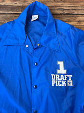 Vintage Ebert Sportswear Nylon Jacket Ideal Industries #1 Draft Pick Blue Sz Med