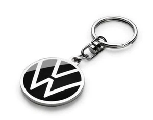 Original VW Premium Keyring Key Logo Chrome Black - Picture 1 of 1
