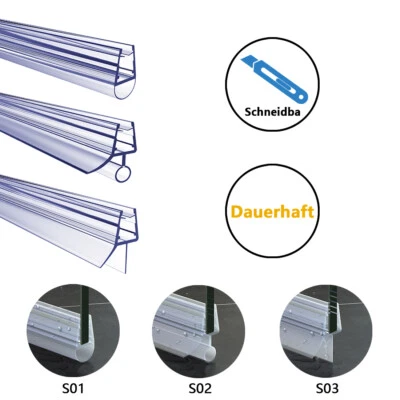 EMKE Ersatzdichtung Duschdichtung Gummilippe Wasserabweiser Dusche Duschkabine