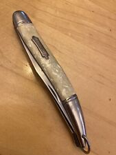 Vintage Pocket Fish Knife White Mother of Pearl  Style Handle Germany 2 Blades