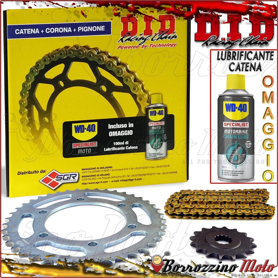 KIT TRASMISSIONE ECO DID CATENA CORONA PIGNONE KAWASAKI 1100 ZZR Ninja-ZX11 1997 Foto 1 de 1