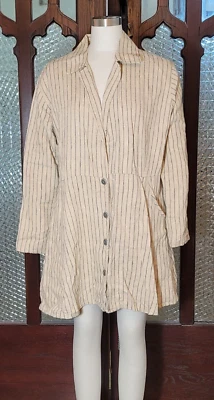 Chaqueta/top vintage FLAX by JEANNE ENGELHART lino peplum, generosa talla L Foto 1 de 4