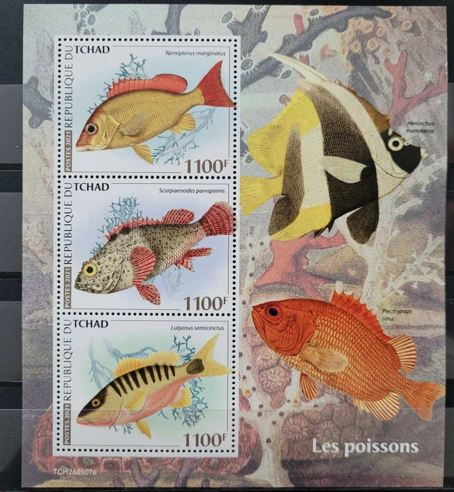 Cad 2021 / Vida Marina - Peces / Hoja 3v mnh* Foto 1 de 1