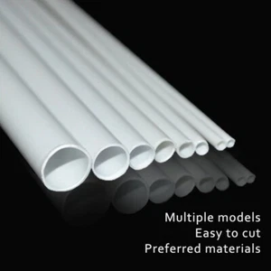 White ABS Styrene Plastic Strip Tube Round Bar Rods Square Bar Rod 250mm Length - Bild 1 von 6