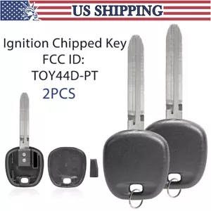 2 Transponder Ignition Chip Key Blank For 2003 2004 2005 2006 2007 Toyota Rav4 - Picture 1 of 11