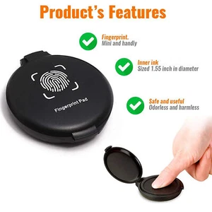Fingerprint Ink Pad And Ink Pads For Stamps, Thumbprint Ink Pad For Office - Afbeelding 1 van 14