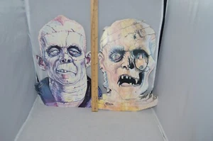 Amscan Ron Lewis Halloween Zombie Mummy Vintage 2 Sided Diecut Small Tear - Picture 1 of 6