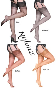 NYLONZ - 100% Nylon Authentic RHT Sheer Heel Stockings - Picture 1 of 6