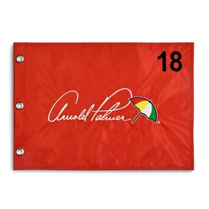 Official Arnold Palmer Signature Umbrella Embroidered Red Golf Pin Flag 🔥 ⛳️ - Picture 1 of 2