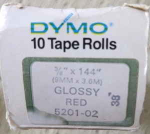 ESSELTE DYMO 3/8" x 144" GLÄNZEND ROT 5201-02 (Box mit 7 Rollen) - Bild 1 von 4