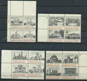 Juego de 4 placas de arquitectura americana como nuevas NH EE. UU. Inquilino # bloques Wright - Imagen 1 de 1