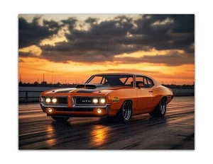 Póster clásico de American Muscle Car de los años 70 (inspirado en GTO) -sin marco - impresión - Imagen 1 de 3