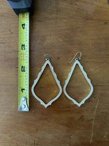 Pre-owned Kendra Scott Sophia Open-Framed Drop Earrings in Rose Gold 2.5 inches - Picture 1 of 5