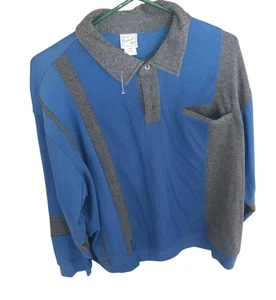 Haband Casual Joe Herren Langarm Kragen Blau Pullover Größe XX Vintage - Bild 1 von 3