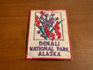 Vintage Denali Nationalpark, Alaska, Souvenir Reise Patch, Wildblumen - Bild 1 von 1