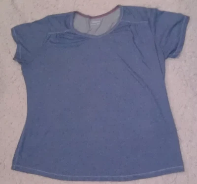 Columbia женщин 2 X синий Топ блузка с коротким рукавом пуловер ворота EUC - Изображение 1 из 4