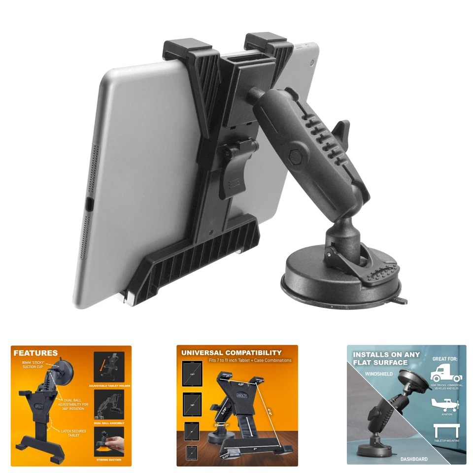 iBOLT Bizmount Tab Dock Holder With Suction Cup for 7-10 Inch Tablets