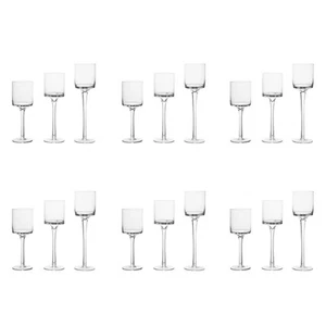 6 Sets (18 Pcs) Candlestick & Tealight Candle Holders Tall High Elegant Clear... - Picture 1 of 6