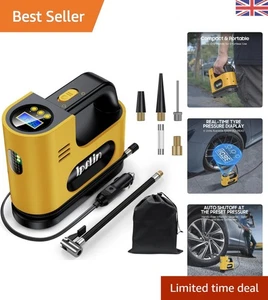 Digital Tyre Inflator 12V DC - Fast 150 PSI Pump with Auto Shut-Off, LED Light - Picture 1 of 11