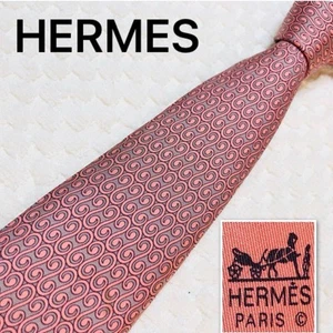 HERMES Krawatte Metallbeschläge Allover Muster 100% Seide Made in France - Bild 1 von 9