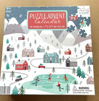 ALDI ADVENT CALENDAR 12 individual 80 pc Christmas JIGSAW PUZZLES 2023 960 Total - Image 1 of 4