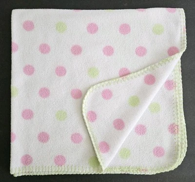 Circo Bebé Niña Blanco Rosa Verde Lunares Manta Objetivo Vellón Seguridad Lovey Foto 1 de 4