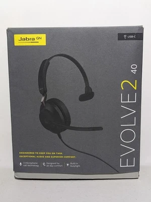 Jabra Evolve2 40 HSC130 Mono Wired USB-C Headset - Tested & Working - Image 1 of 4