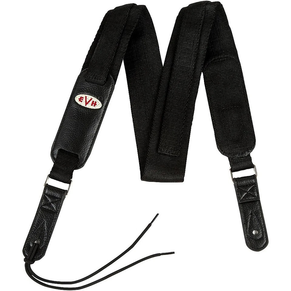 EVH Leather and Nylon Guitar Strap 42 Inch Black