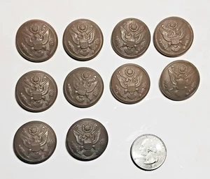 10 U.S.28mm Kunststoff Army Great Seal Uniform Knöpfe mit Schäften alle WWI & WWII - Bild 1 von 2