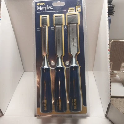 NUEVO Juego de 3 cinceles para carpintería Irwin Marples 1/2" 3/4" 1” 1769179 Foto 1 de 4