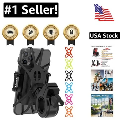 Durable Handlebar Phone Holder for Bicycles, ATVs & Scooters - 6 Colors Included - Image 1 of 4