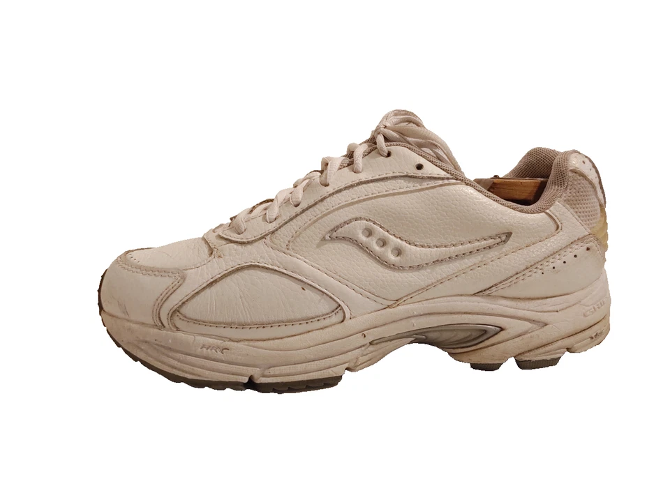 Zapatos para caminar Saucony Grid Omni para mujer 8,5 W de ancho cuero blanco control de movimiento Foto 1 de 4