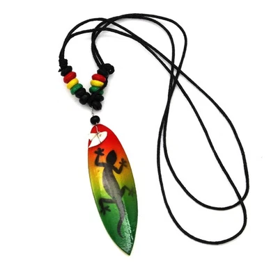 SURFBRETT Anhänger Halskette Holz Perle Eidechse Delfinschwanz Surf Männer Fr... - Bild 1 von 4