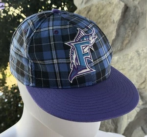 Florida Marlins New Era Fitted Plaid Hat Sz 7 1/4 RARE - Picture 1 of 11
