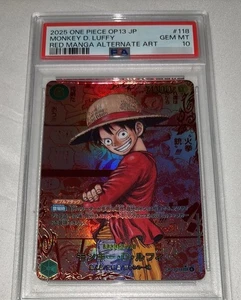 PSA 10 ONE PIECE RED MANGA LUFFY COMIC PARALLEL ALTERNATE ART OP13 JAPANESE 2025 - Picture 1 of 2