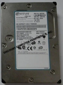 IBM 36.4GB 15K RPM SCSI 80 PIN 24P3729 ST336753LC Hard Drive Tested Good No Tray - Picture 1 of 2