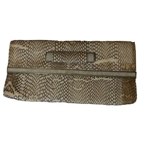 R&Y Augousti Clutch Brown Beige Snakeskin Bag - Picture 1 of 6