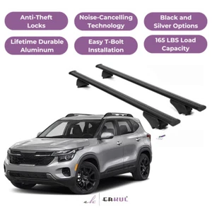 ERKUL Roof Rack Cross Bars for KIA Seltos 2021-2026 for Raised Rails - Black - Photo 1 sur 7
