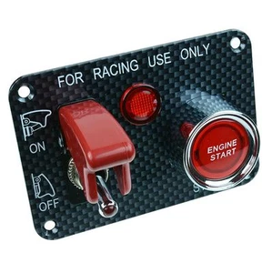 Red Automotive Race Car Control Panel Start Switch 12V DC Carbon - Picture 1 of 1