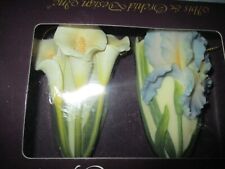 NEW Set of Floral Calla Lily & Iris Planters by Orchid Design Inc Wall Pockets