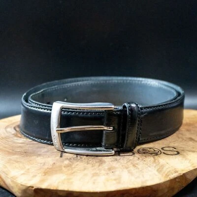 Hugo Boss Hombres Cinturón Esily Cuero Jeans Cinturón Negro Talla 32 - Imagen 1 de 4