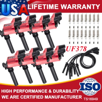 8x Ignition Coil Spark Plug and Wires for Dodge Ram 1500 2500 3500 5.7L V8 UF378 - Image 1 of 4