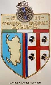 ITALIENISCHE FAHRRADUNION ABZEICHEN NATIONALKONGRESS VON CAGLIARI 1951 - Bild 1 von 6